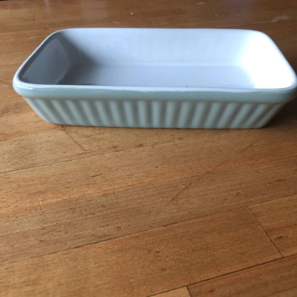 Nantucket Rectangle Stoneware, 6.5" × 4.25" Green Creamy Baking Dishes Porcelain